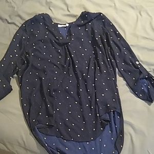 3 quarter sleeve dark blouse